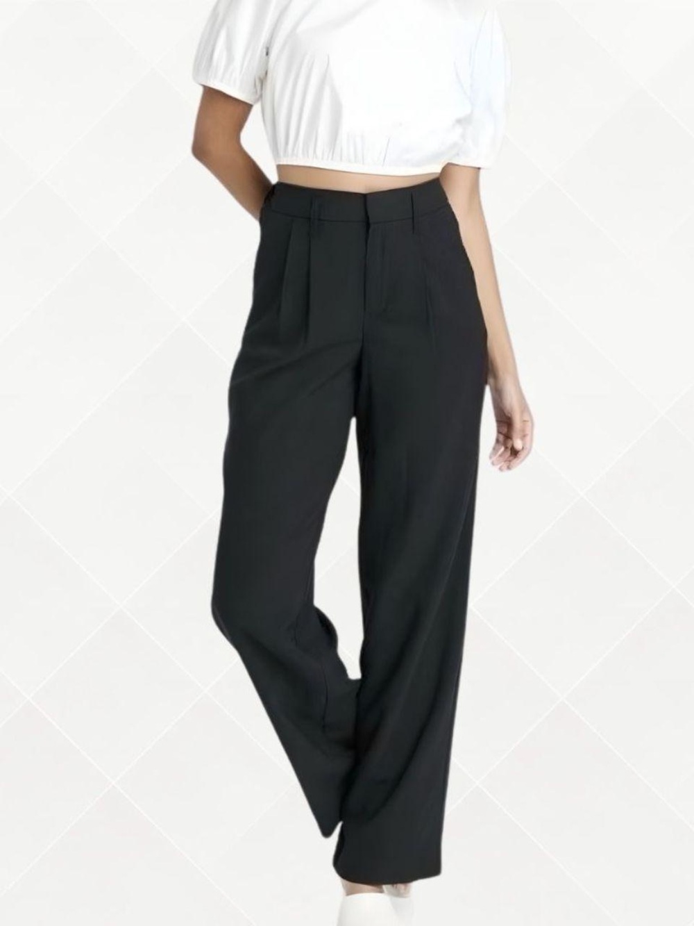 A New Day Signature Crepe Essential Trouser Flowy Drape Black Size 2 NWT